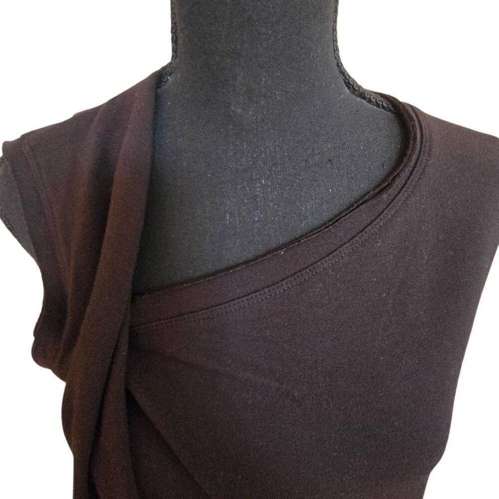 Tahari Women's Sleeveless Asymmetrical Neckline Tank Dress Black XS